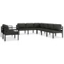 Set muebles de jardín 8 pzas y cojines aluminio gris antracita by , Garden sets - Ref: Foro24-49234, Price: 1,00 €, Discount: %