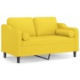 Sofá de 2 plazas con cojines tela amarillo claro 120 cm von , Sofas - Ref: Foro24-3200842, Preis: 215,28 €, Rabatt: %