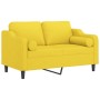 Sofá de 2 plazas con cojines tela amarillo claro 120 cm von , Sofas - Ref: Foro24-3200842, Preis: 215,28 €, Rabatt: %