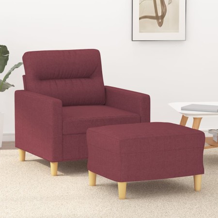 Sillón con taburete tela rojo tinto 60 cm by , Sofas - Ref: Foro24-3201071, Price: 183,71 €, Discount: %