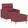 Sillón con taburete tela rojo tinto 60 cm by , Sofas - Ref: Foro24-3201071, Price: 183,71 €, Discount: %