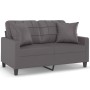Sofá de 2 plazas con cojines cuero sintético gris 120 cm von , Sofas - Ref: Foro24-3200800, Preis: 220,62 €, Rabatt: %