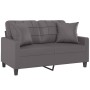 Sofá de 2 plazas con cojines cuero sintético gris 120 cm von , Sofas - Ref: Foro24-3200800, Preis: 220,62 €, Rabatt: %