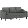 Sofá de 3 plazas con cojines tela gris oscuro 180 cm by , Sofas - Ref: Foro24-3200854, Price: 288,88 €, Discount: %