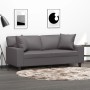 Sofá de 2 plazas con cojines cuero sintético gris 140 cm von , Sofas - Ref: Foro24-3200868, Preis: 303,00 €, Rabatt: %