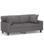 Sofá de 2 plazas con cojines cuero sintético gris 140 cm de , Sofás - Ref: Foro24-3200868, Precio: 312,70 €