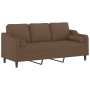 Sofá de 3 plazas con cojines tela marrón 180 cm von , Sofas - Ref: Foro24-3200856, Preis: 349,59 €, Rabatt: %