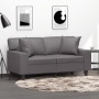 Sofá de 2 plazas con cojines cuero sintético gris 120 cm de , Sofás - Ref: Foro24-3200863, Precio: 240,75 €