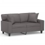 Sofá de 2 plazas con cojines cuero sintético gris 120 cm by , Sofas - Ref: Foro24-3200863, Price: 246,15 €, Discount: %