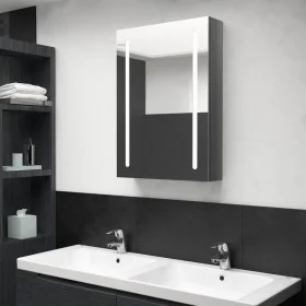 Bathroom cabinet with LED mirror glossy gray 50x13x70 cm by vidaXL, bathroom vanities - Ref: Foro24-326498, Price: 115,29 €, ...