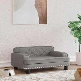Cama para perros de cuero sintético gris 70x45x30 cm von , Betten für Hunde - Ref: Foro24-171892, Preis: 85,60 €, Rabatt: %