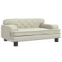Cama para perros de cuero sintético crema 70x45x30 cm
