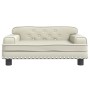 Cama para perros de cuero sintético crema 70x45x30 cm