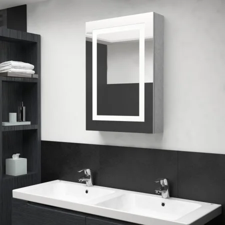 Bathroom cabinet with mirror and LED concrete gray 50x13x70 cm by vidaXL, bathroom vanities - Ref: Foro24-326488, Price: 129,...