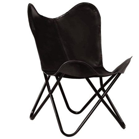 Silla mariposa butterfly para niños de cuero auténtico negro by , Armchairs - Ref: Foro24-246385, Price: 75,92 €, Discount: %