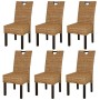 Sillas de comedor 6 unidades ratán kubu madera de mango von , Essstühle - Ref: Foro24-274361, Preis: 538,78 €, Rabatt: %