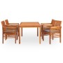 Set comedor de jardín 5 pzas y cojines madera maciza de acacia by , Garden sets - Ref: Foro24-278903, Price: 626,45 €, Discou...