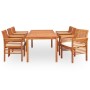 Set comedor de jardín 7 pzas y cojines madera maciza de acacia