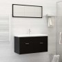 2-teiliges Badezimmermöbelset aus schwarzem Sperrholz von vidaXL, Badezimmermöbel - Ref: Foro24-804801, Preis: 100,95 €, Raba...