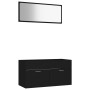 Black plywood 2-piece bathroom furniture set by vidaXL, Bathroom furniture - Ref: Foro24-804801, Price: 100,95 €, Discount: %