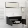 2-teiliges Badezimmermöbelset aus schwarzem Sperrholz von vidaXL, Badezimmermöbel - Ref: Foro24-804801, Preis: 101,33 €, Raba...