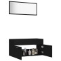Black plywood 2-piece bathroom furniture set by vidaXL, Bathroom furniture - Ref: Foro24-804801, Price: 100,95 €, Discount: %