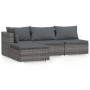 Set de muebles de jardín 4 pzas y cojines ratán sintético gris by , Garden sets - Ref: Foro24-317512, Price: 426,57 €, Discou...