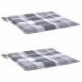 Cojines de silla de jardín 2 uds tela a cuadros gris 40x40x3 cm by , Cushions for chairs and sofas - Ref: Foro24-314035, Pric...