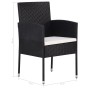 Set comedor de jardín 9 piezas y cojines ratán sintético negro by , Garden sets - Ref: Foro24-43924, Price: 804,92 €, Discoun...