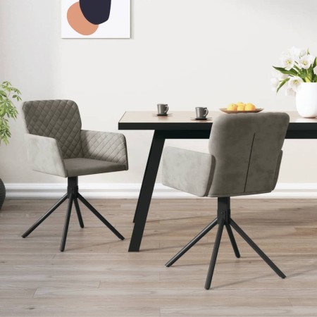 Sillas de comedor giratorias 2 uds de terciopelo gris claro von , Essstühle - Ref: Foro24-344790, Preis: 168,38 €, Rabatt: %
