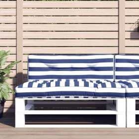 Cojines para sofá de palets 2 piezas tela a rayas azul y blanco von , Kissen für Stühle und Sofas - Ref: Foro24-360748, Preis...