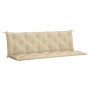 Cojín de banco de jardín tela Oxford beige 180x(50+50)x7 cm
