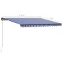 Toldo manual retráctil con LED azul y blanco 450x300 cm by , Awnings - Ref: Foro24-3055230, Price: 417,79 €, Discount: %