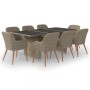 Juego de comedor para jardín 9 piezas ratán sintético marrón by , Garden sets - Ref: Foro24-3059486, Price: 1,00 €, Discount: %
