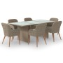 Juego de comedor para jardín 7 piezas ratán sintético marrón by , Garden sets - Ref: Foro24-3059484, Price: 915,84 €, Discoun...