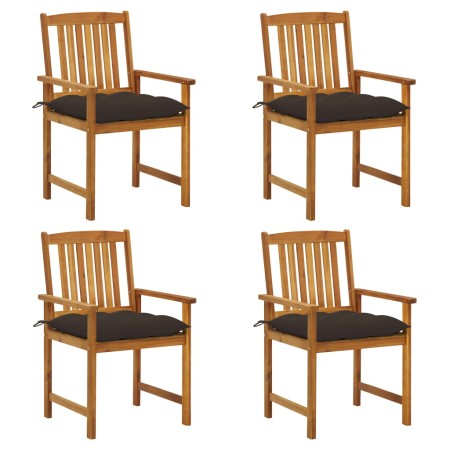 Sillas de jardín con cojines 4 unidades madera maciza de acacia by , Garden chairs - Ref: Foro24-3061214, Price: 323,18 €, Di...