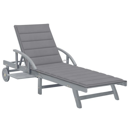 Tumbona de jardín con cojín madera maciza de acacia by , Loungers - Ref: Foro24-3061330, Price: 206,53 €, Discount: %