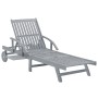 Tumbona de jardín con cojín madera maciza de acacia by , Loungers - Ref: Foro24-3061330, Price: 206,53 €, Discount: %
