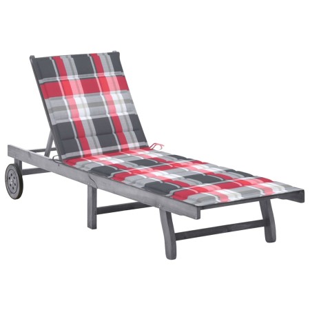 Tumbona de jardín con cojín madera maciza de acacia gris by , Loungers - Ref: Foro24-3061372, Price: 199,30 €, Discount: %