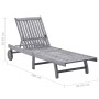 Tumbona de jardín con cojín madera maciza de acacia gris by , Loungers - Ref: Foro24-3061372, Price: 199,30 €, Discount: %