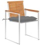 Sillas de jardín con cojines 2 uds madera maciza acacia y acero de , Sillas de jardín - Ref: Foro24-3061504, Precio: 240,04 €...