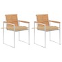 Sillas de jardín con cojines 2 uds madera maciza teca y acero by , Garden chairs - Ref: Foro24-3061533, Price: 281,63 €, Disc...