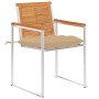 Sillas de jardín con cojines 2 uds madera maciza acacia y acero by , Garden chairs - Ref: Foro24-3061506, Price: 235,74 €, Di...