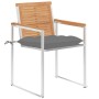 Sillas de jardín con cojines 2 uds madera maciza teca y acero von , Gartenstühle - Ref: Foro24-3061531, Preis: 277,24 €, Raba...