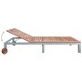 Tumbona con cojín madera maciza de acacia y acero galvanizado de , Tumbonas - Ref: Foro24-3061550, Precio: 270,19 €, Descuent...