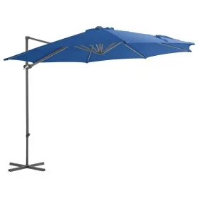 Sombrilla voladiza con poste de acero azul celeste 300 cm de vidaXL, Sombrillas - Ref: Foro24-46999, Precio: 93,68 €, Descuen...