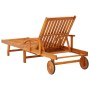 Tumbona de jardín con mesa y cojín madera maciza de acacia by , Loungers - Ref: Foro24-3061623, Price: 232,85 €, Discount: %