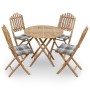 Set de comedor exterior plegable 5 piezas con cojines bambú von , Gartensets - Ref: Foro24-3063974, Preis: 263,05 €, Rabatt: %