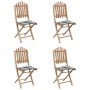 Set de comedor exterior plegable 5 piezas con cojines bambú von , Gartensets - Ref: Foro24-3063974, Preis: 263,05 €, Rabatt: %