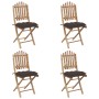 Set de comedor de jardín plegable 5 piezas con cojines bambú von , Gartensets - Ref: Foro24-3063983, Preis: 271,80 €, Rabatt: %